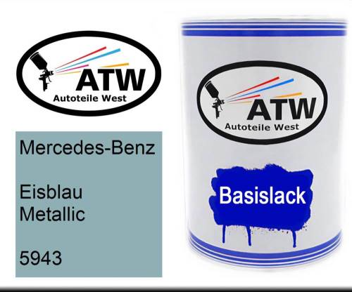 Mercedes-Benz, Eisblau Metallic, 5943: 500ml Lackdose, von ATW Autoteile West.